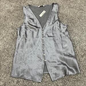 Madewell Satin Women’s Silver Sleeveless Blouse size 0 NWT